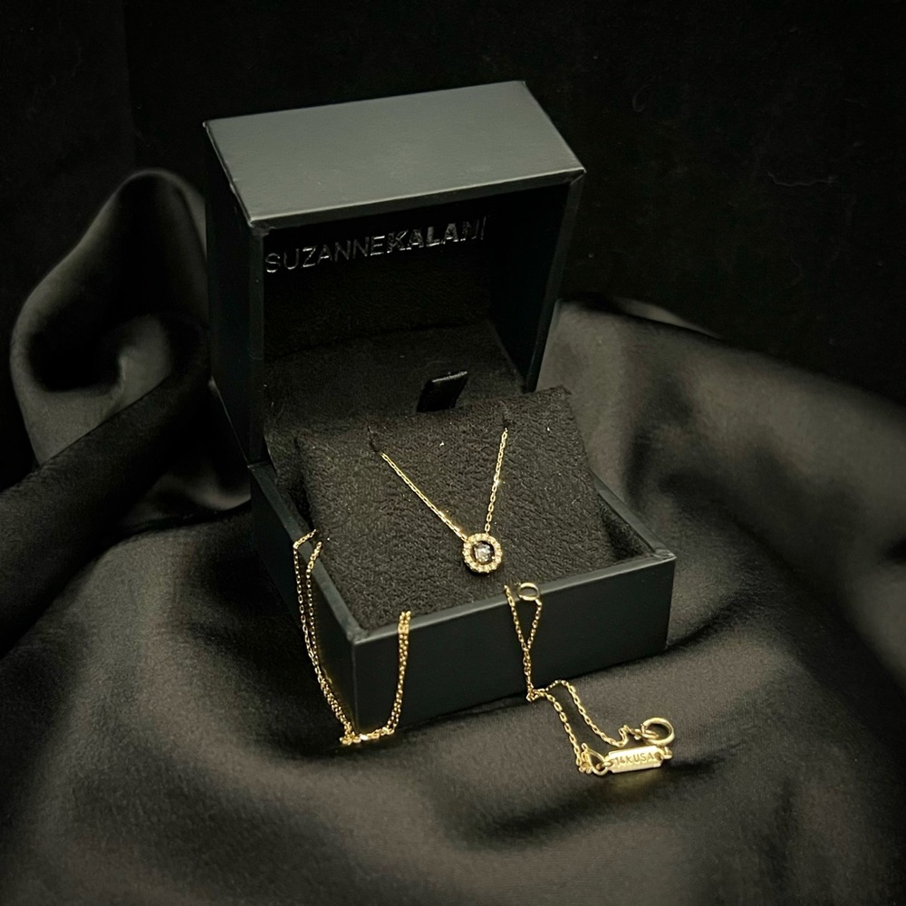 Suzanne Kalan Yellow Gold Halo Pendant Necklace